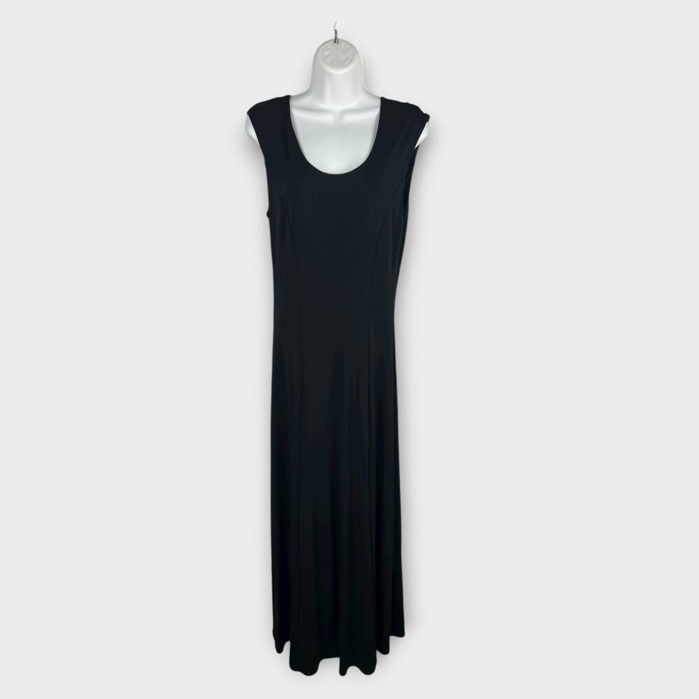 Vintage Coldwater Creek Maxi Sleeveless Wide Strap Black Dress Size 0 XXS Career